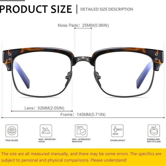 SHEEN KELLY Vintage Square Anti Blue Light Glasses - Picture 3 of 7